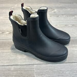 Tretorn Lina Women's Black Rubber Rain Boots Lined Waterproof EUC Size 10